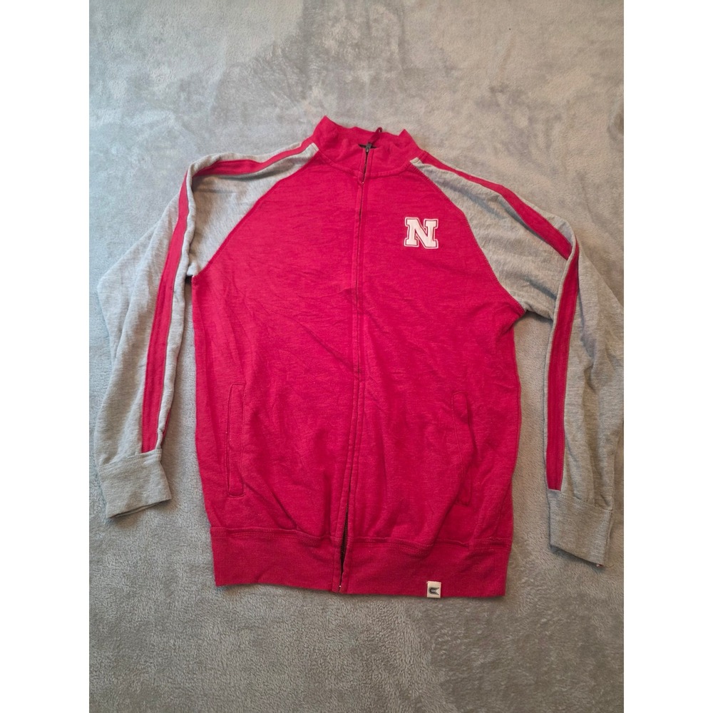 Colosseum Nebraska Cornhuskers Sweatshirt Mens S Red Grey Full Zip Track Jacket